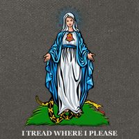 Funny Religious I Tread Where I Please Mary Versus Tread On Me Snake Cotton Canvas Backpack