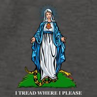 Funny Religious I Tread Where I Please Mary Versus Tread On Me Snake Vector Backpack