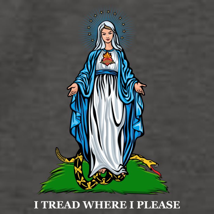 Funny Religious I Tread Where I Please Mary Versus Tread On Me Snake Vector Backpack
