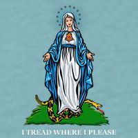Funny Religious I Tread Where I Please Mary Versus Tread On Me Snake Sueded Cloud Jersey T-Shirt