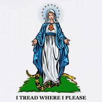 Funny Religious I Tread Where I Please Mary Versus Tread On Me Snake Garment-Dyed Sweatshirt