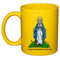 Funny Religious I Tread Where I Please Mary Versus Tread On Me Snake 11oz C Handle Ceramic Mug