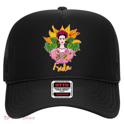 Frida Kahlo High Crown Mesh Back Trucker Hat