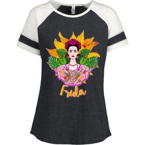 Frida Kahlo Enza Ladies Jersey Colorblock Tee