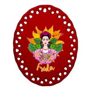 Frida Kahlo Ceramic Oval Ornament