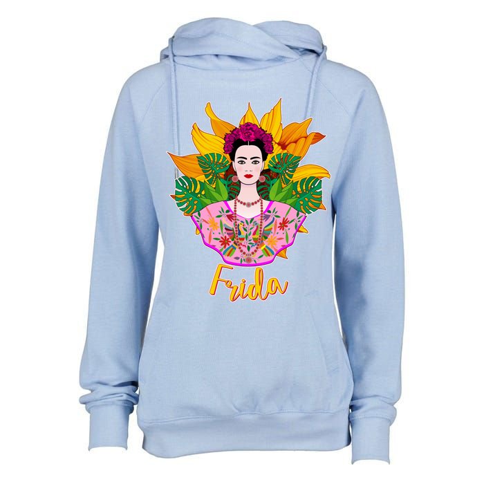 Frida Kahlo Womens Funnel Neck Pullover Hood