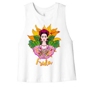 Frida Kahlo Women's Racerback Cropped Tank