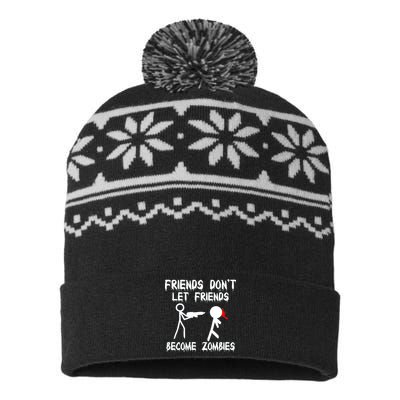 Friends Don't Let Friends Become Zombies USA-Made Snowflake Beanie