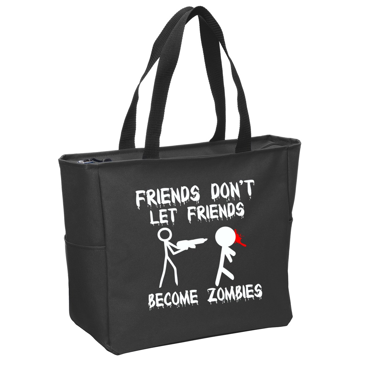 Friends Don't Let Friends Become Zombies Zip Tote Bag