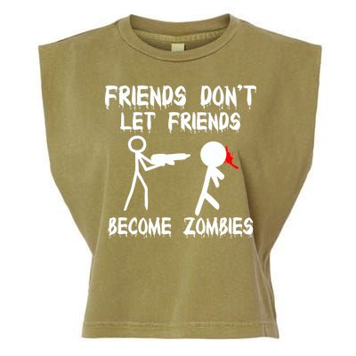 Friends Don't Let Friends Become Zombies Garment-Dyed Women's Muscle Tee