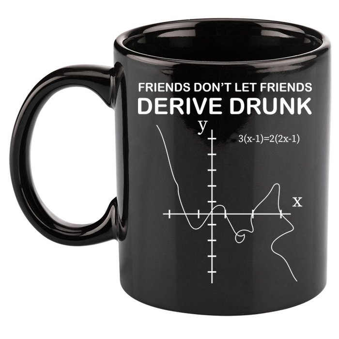 Friends Don't Let Friends Derive Drunk 11oz C Handle Ceramic Mug