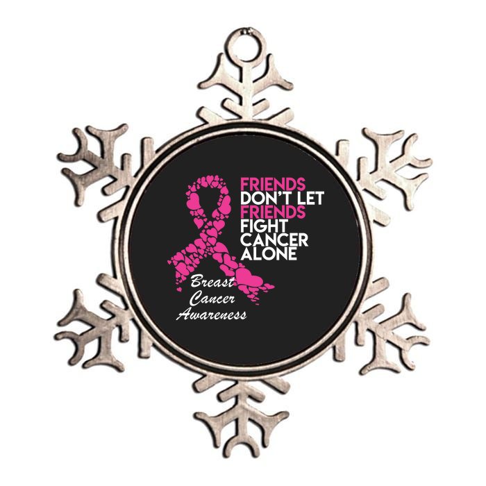 Friends Don't let Friends Fight Breast Cancer Alone Metallic Star Ornament