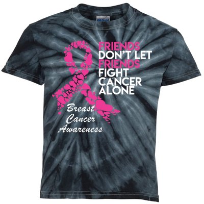 Friends Don't let Friends Fight Breast Cancer Alone Kids Tie-Dye T-Shirt