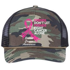 Friends Don't let Friends Fight Breast Cancer Alone Retro Rope Trucker Hat Cap