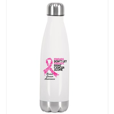 Friends Don't let Friends Fight Breast Cancer Alone Stainless Steel Insulated Water Bottle