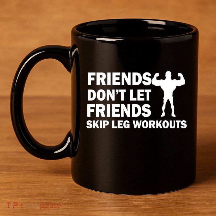 Friends Don't Let Friends Skip Leg Workouts 11oz C Handle Ceramic Mug