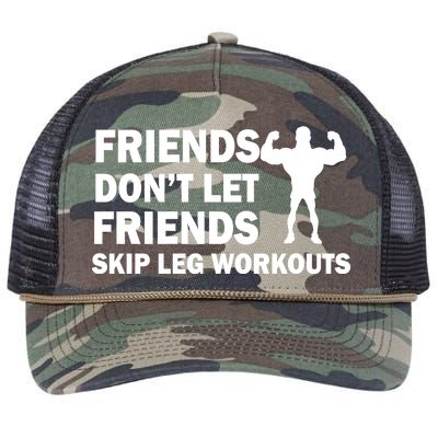 Friends Don't Let Friends Skip Leg Workouts Retro Rope Trucker Hat Cap