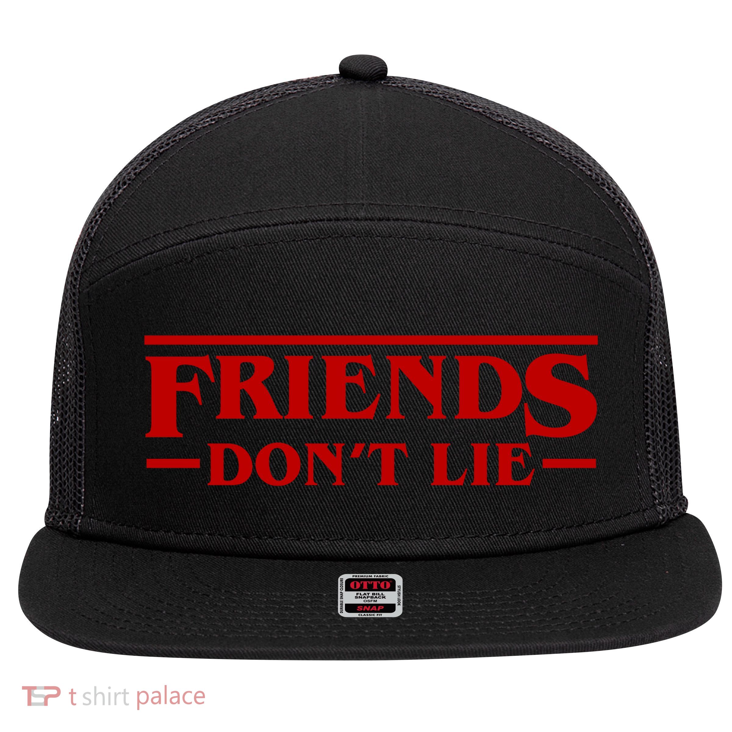 Friends Dont Lie 7 Panel Mesh Trucker Snapback Hat