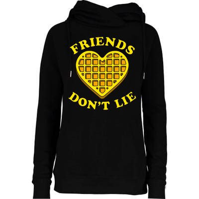 Friends Dont Lie Waffle Heart Womens Funnel Neck Pullover Hood