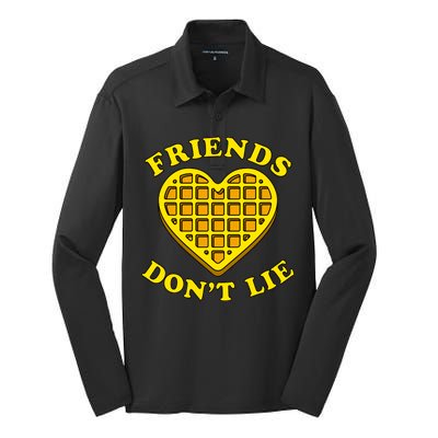 Friends Dont Lie Waffle Heart Silk Touch Performance Long Sleeve Polo