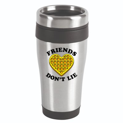 Friends Dont Lie Waffle Heart 16oz Travel Tumbler