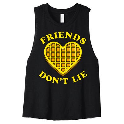 Friends Dont Lie Waffle Heart Women's Racerback Cropped Tank