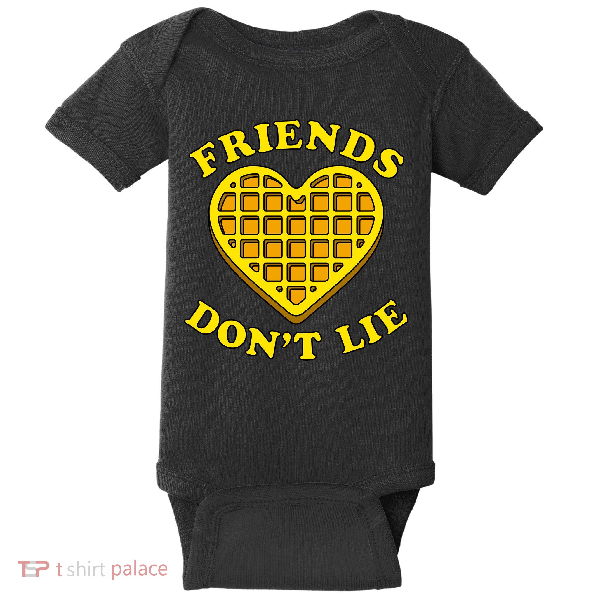 Friends Dont Lie Waffle Heart Baby Bodysuit