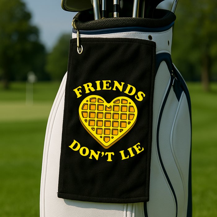 Friends Dont Lie Waffle Heart Golf Towel