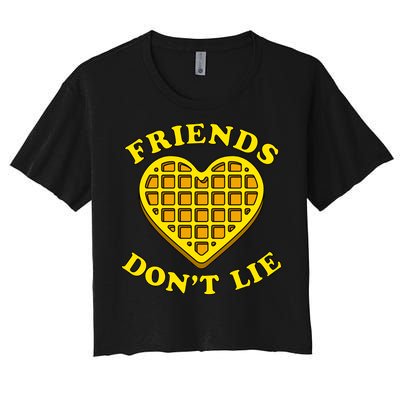 Friends Dont Lie Waffle Heart Women's Crop Top Tee