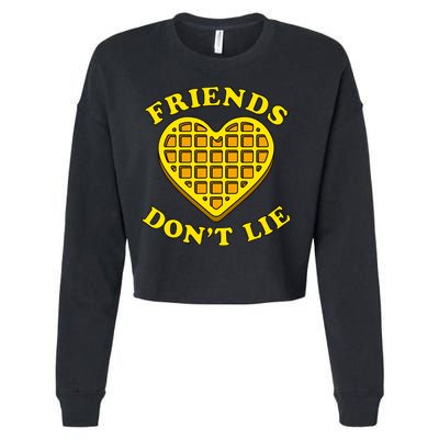 Friends Dont Lie Waffle Heart Cropped Pullover Crew