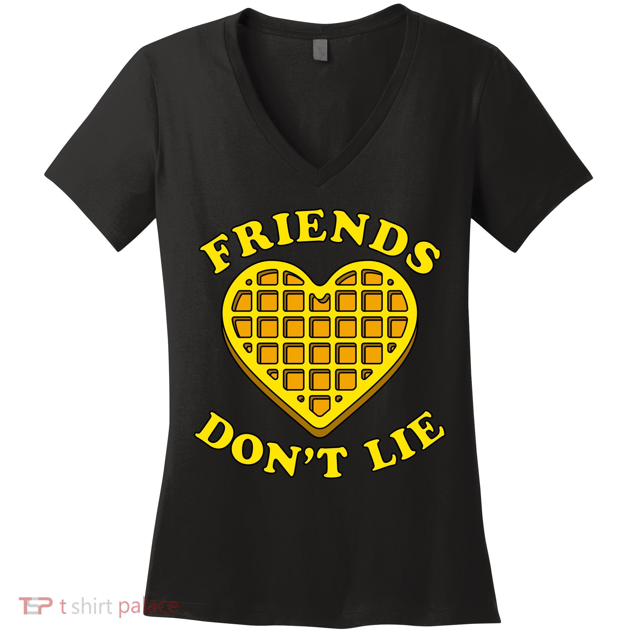 Friends Dont Lie Waffle Heart Women's V-Neck T-Shirt