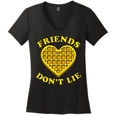 Friends Dont Lie Waffle Heart Women's V-Neck T-Shirt