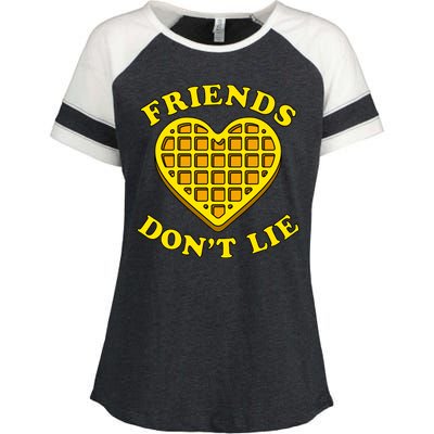 Friends Dont Lie Waffle Heart Enza Ladies Jersey Colorblock Tee