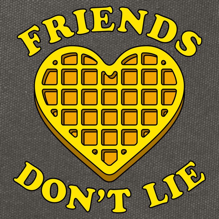 Friends Dont Lie Waffle Heart Cotton Canvas Backpack