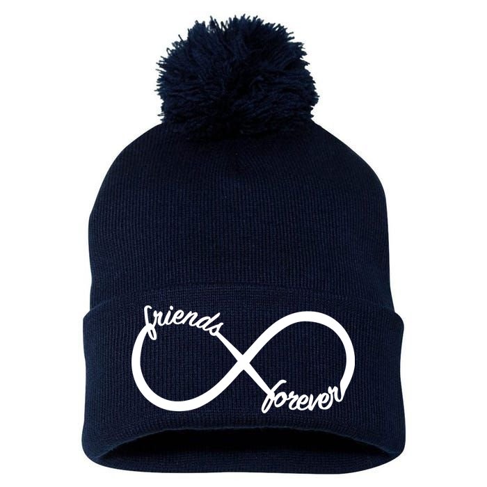 Friends Forever Infinity Symbol Pom Pom 12in Knit Beanie