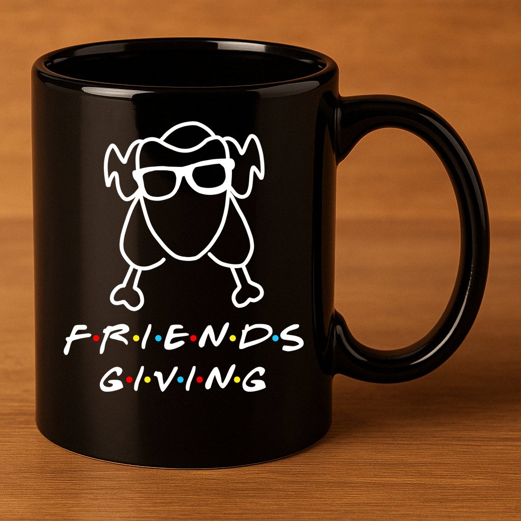 Friends Giving Funny Thanksgiving 11oz C Handle Ceramic Mug