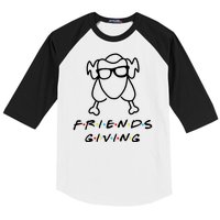 Friends Giving Funny Thanksgiving Baseball Sleeve Shirt