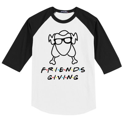 Friends Giving Funny Thanksgiving Baseball Sleeve Shirt