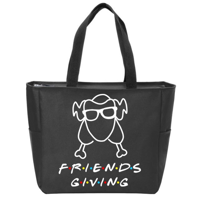 Friends Giving Funny Thanksgiving Zip Tote Bag