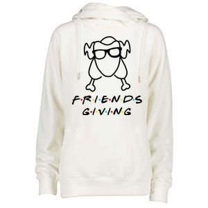 Friends Giving Funny Thanksgiving Womens Funnel Neck Pullover Hood