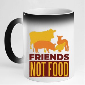 Friends Not Food 11oz Black Color Changing Mug