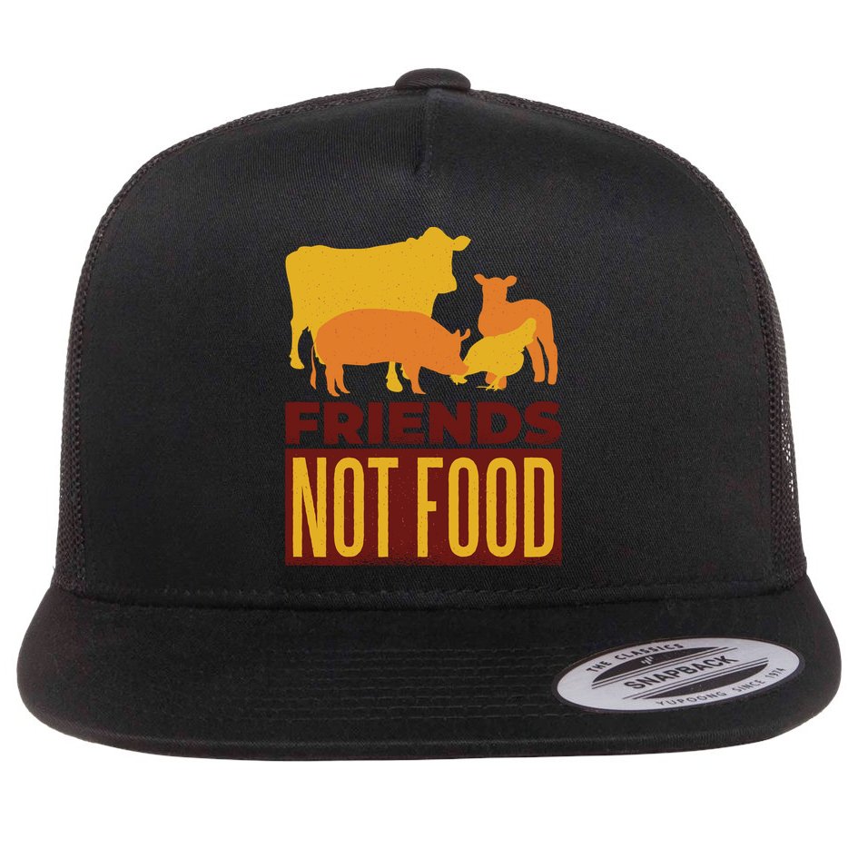 Friends Not Food Flat Bill Trucker Hat