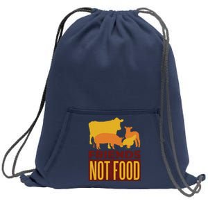 Friends Not Food Sweatshirt Cinch Pack Bag