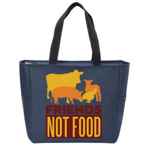 Friends Not Food Zip Tote Bag