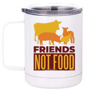 Friends Not Food 12 oz Stainless Steel Tumbler Cup