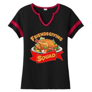 Friendsgiving Squad Funny Thanksgiving Ladies Halftime Notch Neck Tee