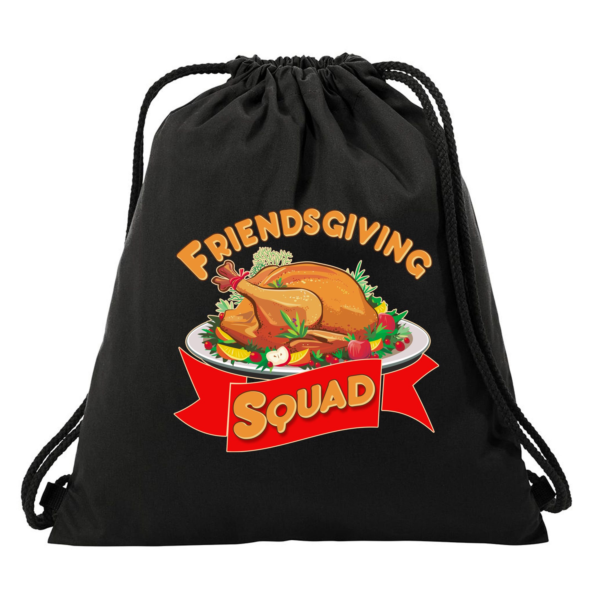 Friendsgiving Squad Funny Thanksgiving Drawstring Bag