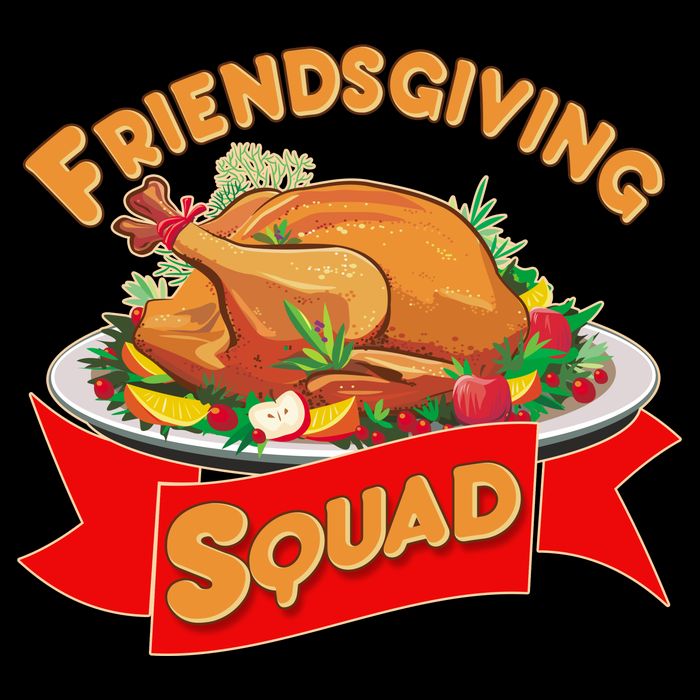 Friendsgiving Squad Funny Thanksgiving Drawstring Bag