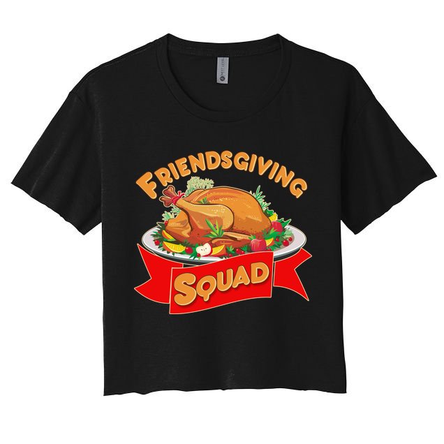 Friendsgiving Squad Funny Thanksgiving Crop Top