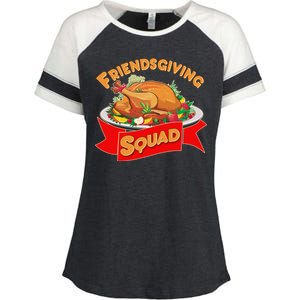 Friendsgiving Squad Funny Thanksgiving Enza Ladies Jersey Colorblock Tee